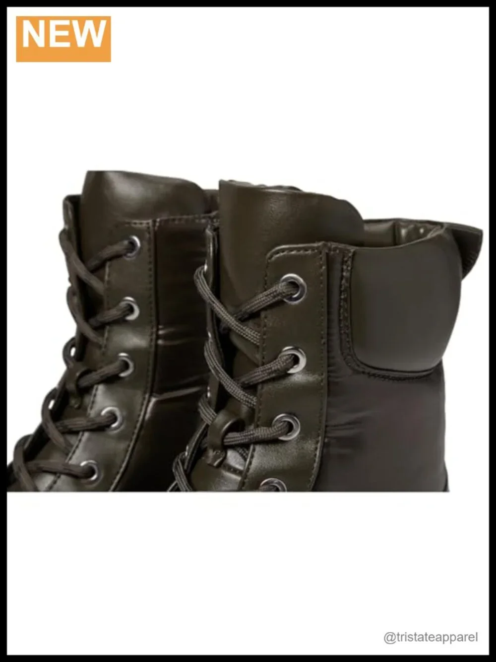 Calvin Klein Sallon Lace-Up Ankle Bootie Almond Toe Block Heel Lug Sole